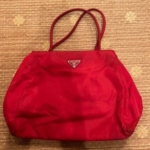 Red nylon Prada bag - authentic